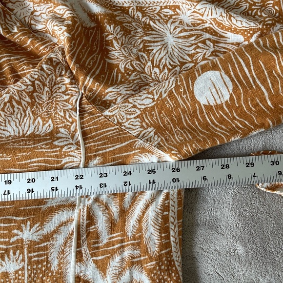 Desmond & Dempsey x H&M Linen Blend Belted Kaftan Midi Dress Size XXL Coastal - Picture 12 of 16